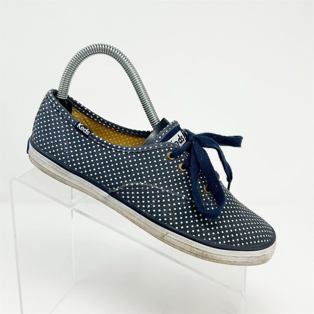 Keds Women's Blue Polka Dot Lace Up Sneakers Size 6 Casual Comfort